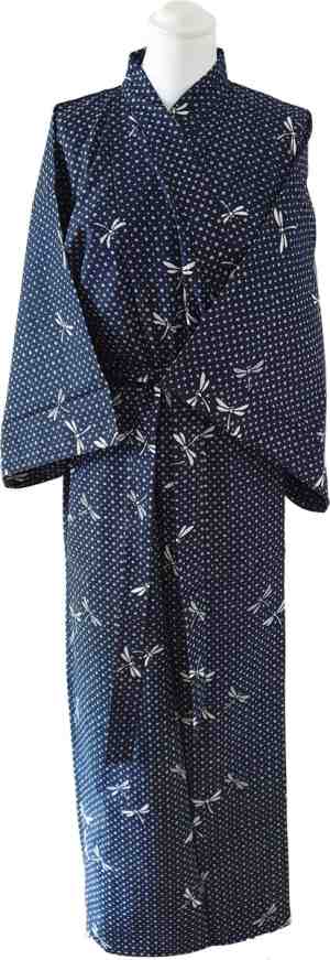 Foto: Dongdong originele japanse kimono met dragonfly design blauw katoen zie maat in productbeschrijving 