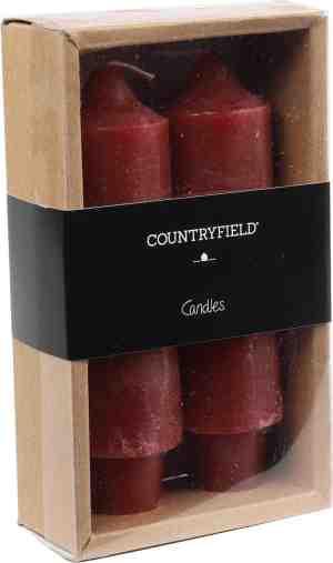Foto: Set van 2 countryfield kaarsen rood 12 5 cm