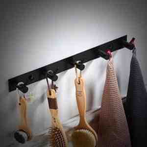 Foto: Handdoekhouder crossed zwart handdoekenrek jassenrek hoeden rek keuken badkamer 55 cm 6 haken
