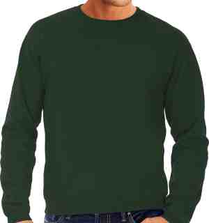 Foto: Grote maten sweater sweatshirt trui groen met ronde hals voor heren groene donkergroen basic sweaters 3 xl 58