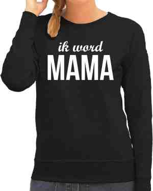 Foto: Ik word mama sweater zwart voor dames cadeau aanstaande moeder zwanger mama to be xs