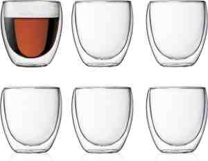 Foto: Glasrijk theeglazen   dubbelwandige glazen   250 ml   6 stuks   koffieglazen   theeglas   cappuccino glazen   latte macchiato glazen