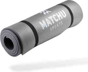Foto: Matchu sports   fitnessmat   yogamat   sportmat   fitness mat   met draagkoord   180 cm x 60 cm x 09 cm   grijs   nbr