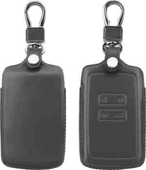 Foto: Kwmobile autosleutelhoes voor renault 4 knops smartkey autosleutel alleen keyless go   hoesje voor autosleutel in donkergrijs   leren hoes