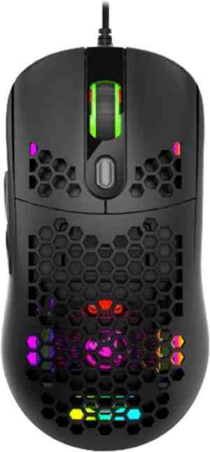 Foto: Gaming muis zwart x600 muis gaming met rgb led programmeerbare knoppen instelbare dpi 800 1600 2400 3200 4800 6400 honinggraat design voor betere warmteafvoer en ventilate stabiele conectiviteit en precisie
