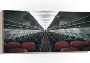 Foto: Wallclassics   hout   binnenkant van vliegtuig   100x50 cm   9 mm dik   foto op hout met ophangsysteem