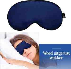 Foto: Simia premium zijden slaapmasker   luxe verstelbare oogmasker   100 verduisterend   reismasker   blinddoek   powernap   meditatie   yoga   slaap   reis   ontspanning   zijdezacht   anti rimpel   cadeau tip   marine blauw