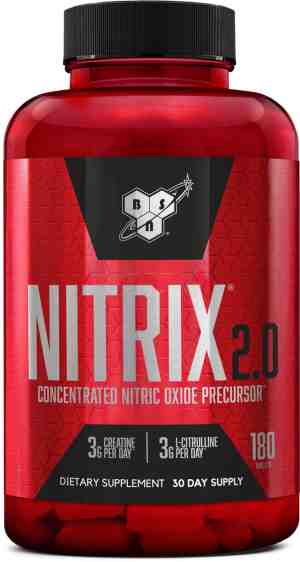 Foto: Bsn nitrix 2 0 sportsupplement nitric oxide supplement met creatine veganistisch 180 tabletten 60 doseringen 