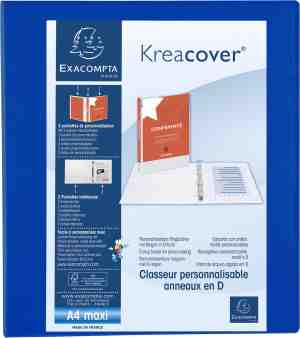 Foto: 10 x kreacover ringband pp met 4 d ringen van 40mm a4 maxi blauw