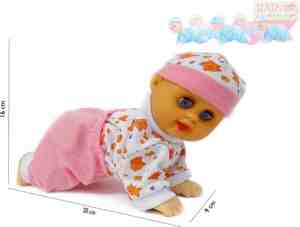 Foto: Babypop kan kruipen en dansen met baby geluiden crawling speelgoed 20 cm incl batterijen