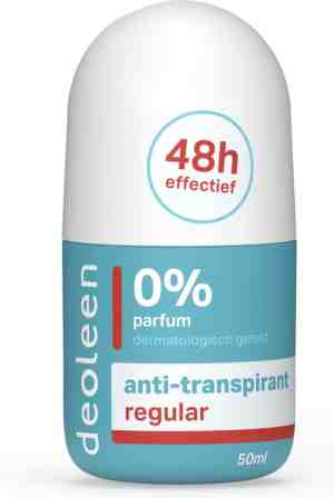 Foto: Deoleen anti transpirant   roller regular   voorkomt overmatige transpiratie en transpiratiegeur   48 uur effectief   0 parfum   dermatologisch getest   deodorant   50 ml