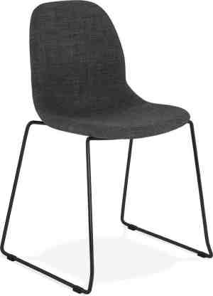 Foto: Alterego design stoel distrikt met donkergrijze stof en poten van zwart metaal