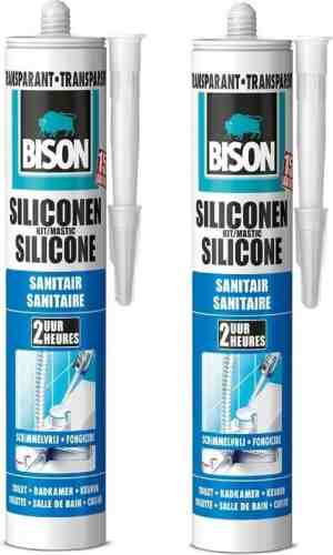 Foto: Bison siliconenkit sanitair duoverpakking   transparant   310 ml