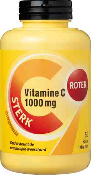 Foto: Roter vitamine c 1000mg   hoge dosering vitamine c ter ondersteuning van je weerstand     50 kauwtabletten met citroensmaak