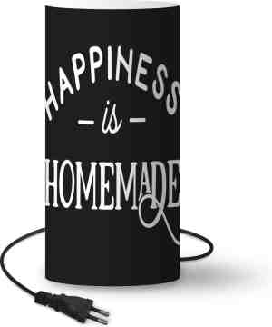 Foto: Lamp nachtlampje tafellamp slaapkamer spreuken huis happiness is homemade quotes 54 cm hoog 24 8 cm inclusief led lamp