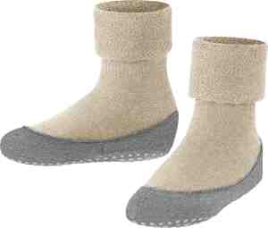 Foto: Falke cosyshoe teens antislip noppen merino wol huissokken pantoffels kinderen beige maat 33 34