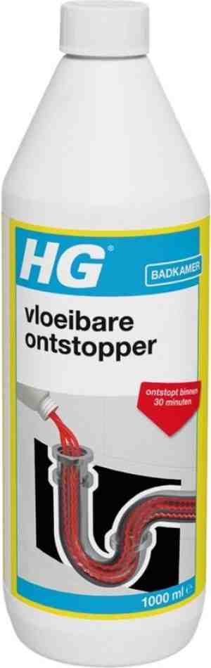 Foto: Hg vloeibare ontstopper   1l   de nr1 ontstopper   100 opgelost 100 resultaat   werkt al na 5 minuten   biologisch afbreekbaar