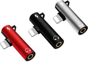 Foto: 2 in 1 hoofdtelefoon adapter   8 pin lightning naar 35 mm jack   lightning naar aux hoofdtelefoon converter voor iphone en ipad   zwart