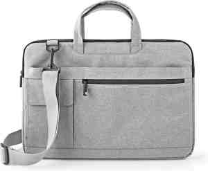 Foto: Lyvyng macbook laptop tas met handvat 15 16 inch case   grijs   schoudertas   laptoptas   laptop sleeve   laptophoes   hoes voor macbook pro laptop