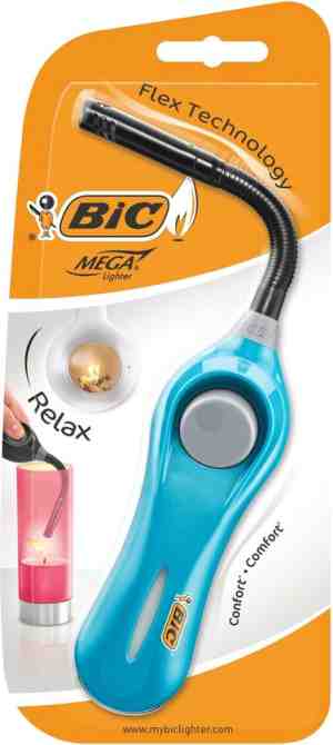 Foto: Bic multifunctionele aansteker megalighter flex voor oa bbq en kaarsen   met flexibele hals   diverse kleuren   1 stuk