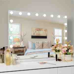 Foto: Fenchilin grote hollywood vanity spiegel met lichten tafelblad wandmontage 8058 cm