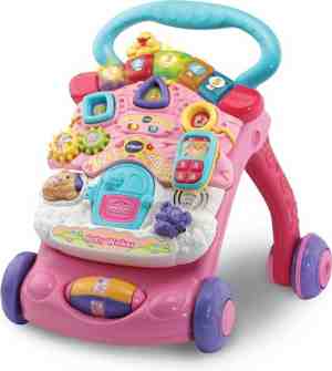 Foto: Vtech 2 in 1 baby walker loopwagen educatief speelgoed licht geluidseffecten nederlands gesproken sint cadeau roze 9 tot 36 maanden