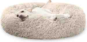 Foto: Pet perfect donut hondenmand xxl   100cm   fluffy hondenkussen   hondenbed   crmebruin   black friday 2023