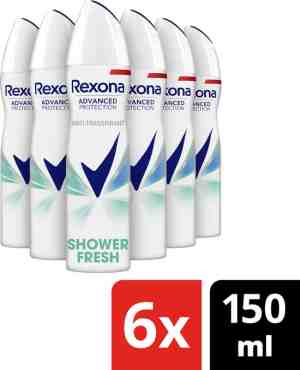 Foto: Rexona woman shower fresh anti transpirant deodorant spray   6 x 150 ml   voordeelverpakking