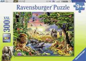 Foto: Ravensburger puzzel avondzon bij de drinkplaats   legpuzzel   300xxl stukjes
