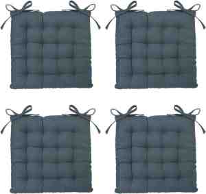 Foto: Eazy living stoelkussen basile donker blauw 38 cm x 38 cm 4 stuks