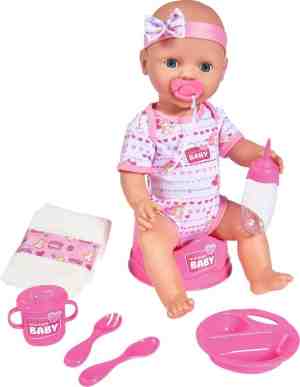 Foto: Simba   new born baby   babypop   43 cm   slapende ogen   roze   drink en plasfunctie   babypop