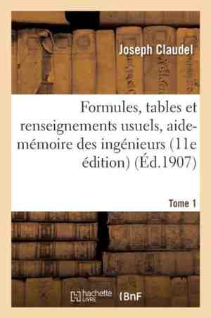 Foto: Sciences formules tables et renseignements usuels aide m moire des ing nieurs tome 1