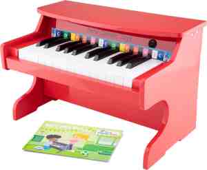Foto: New classic toys elektronische speelgoed piano met muziekboekje rood