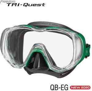 Foto: Tusa snorkelmasker duikbril freedom tri quest m3001 zwart groen