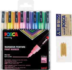 Foto: Posca pc 3m pastelkleuren marker set 8 stuks 3 vervangbare tips