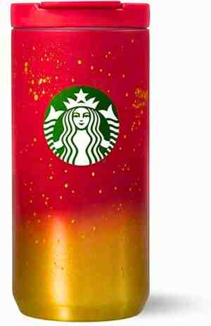 Foto: Starbucks beker   red gold ombre metallic drinkbeker   rvs   met deksel   herbruikbaar   ijskoffie beker   milkshake beker   tumbler   cup