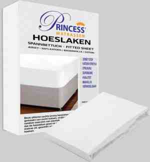 Foto: Het ultieme zachte hoeslaken  jersey  stretch  100 katoen lits jumeaux  200x22040cm wit  voor boxspring waterbed