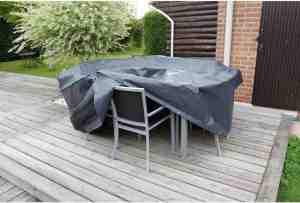 Foto: Nature tuinmeubelhoes beschermhoes voor tafel rechthoekig h 90 x 225 143 cm