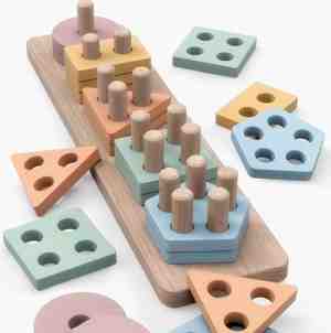 Foto: Brankie houten sorteerspel   stapelblokken   montessori puzzelspel   kinderspeelgoed   houten puzzel 1 jaar   baby   peuter   kleuter   educatief speelgoed
