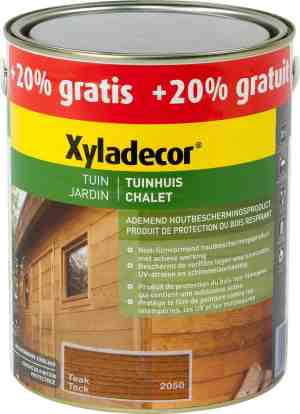 Foto: Xyladecor tuinhuis houtbeits mat teak promo 3l