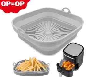 Foto: Dirniya airfryer siliconen bakje   heteluchtfriteuse accesoires   herbruikbaar   opvouwbaar   bakpapier   geschikt voor airfryer xl en xxl   airfryer xxl philips accessoires   20 5cm