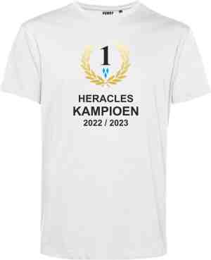 Foto: T shirt heracles kampioen 2023 heracles almelo supporter shirt kampioen almelo kampioensshirt 2022 2023 wit maat xs