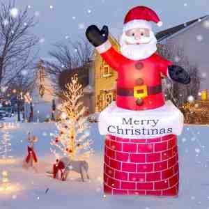 Foto: Uten   kerstman opblaasbaar   met verlichting   opblaasbare kerstman   incl  bevestigingsmateriaal kerstdecoratie kerstdecoratie figuur geluidsarme ventilator   115210cm