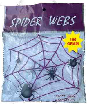 Foto: Spinnenweb 100 gram halloween decoratie inclusief 10 spinnen spinnenrag spinnen web