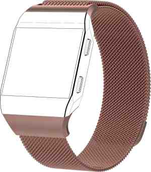 Foto: Ionic milanese band maat ml roze geschikt voor fitbit smartwatchbandje