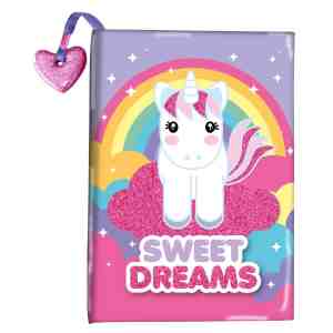 Foto: Roze paars dagboek sweet dreams unicorn eenhoorn glitter persoonlijke dagboeken cadeau voor meiden kinderen