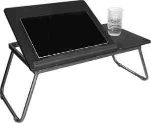 Foto: Laptoptafel voor laptop tablet boek of ontbijt op bed   grijs   bedtafel   tablethouder   inklapbaar   onbijttafel   werken in bed