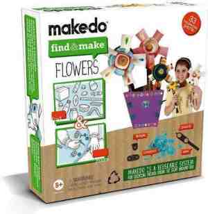 Foto: Makedo bouwset voor karton contructieset 33 onderdelen bloemen