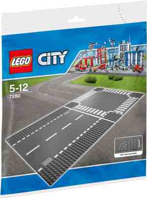 Foto: Lego city rechte wegenplaten en kruising   7280