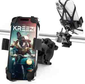 Foto: Kreezi xr12 pro mobiele telefoonhouder fiets tot 6 8 inch   zwart   gsm houder   fietshouder   ook geschikt voor scooter motor